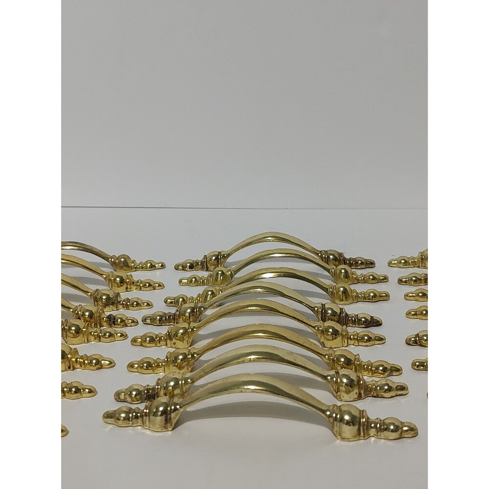 Vtg Amerock 750-1 Brass Drawer Pulls Handles 3" CTC Colonial Revival 8 Pack 5 In